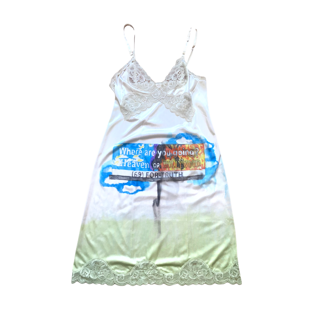 heaven or hollywood slip dress (hand-drawn one-of-one)
